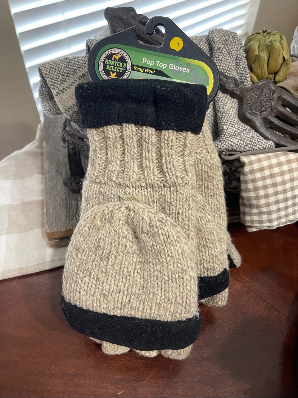 Rare Vintage Ragg Wool Gloves Pop Top Mitten hunting new